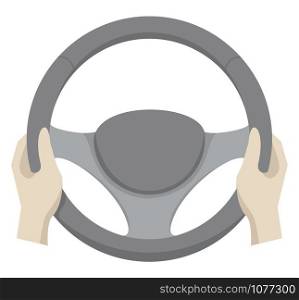 Steering wheel, illustration, vector on white background.