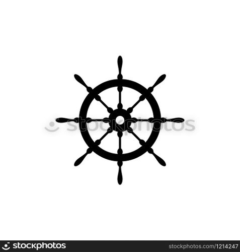Steering wheel logo design template related to sailing or nautical activity