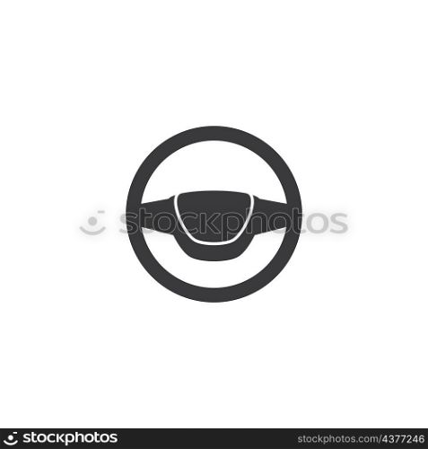 Steering wheel logo vector flat design