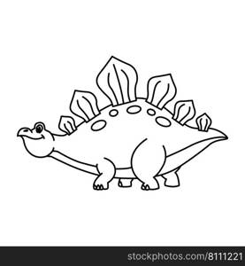 Stegosaurus cartoon coloring page Royalty Free Vector Image