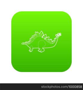 Stegosaurus icon green vector isolated on white background. Stegosaurus icon green vector