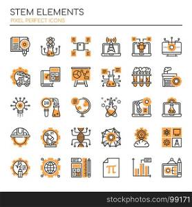 STEM Elements , Thin Line and Pixel Perfect Icons