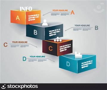 Step by step infographics illustration. levels of your data