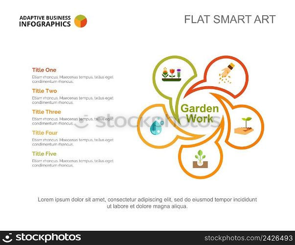 Step diagram. Process chart, garden work diagram, layout. Creative concept for infographics, presentation, project. Can be used for topics like gardening, agriculture, business