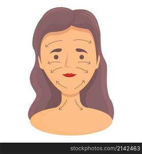Step face massage icon cartoon vector. Facial skin. Oil care. Step face massage icon cartoon vector. Facial skin