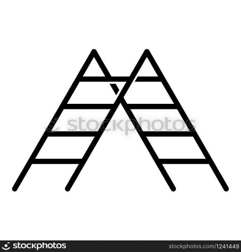 Step ladder icon black color vector illustration flat style simple image. Step ladder icon black color vector illustration flat style image