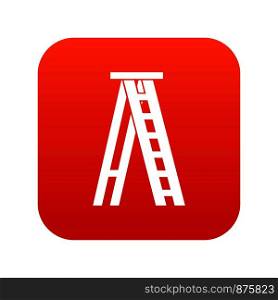 Stepladder icon digital red for any design isolated on white vector illustration. Stepladder icon digital red