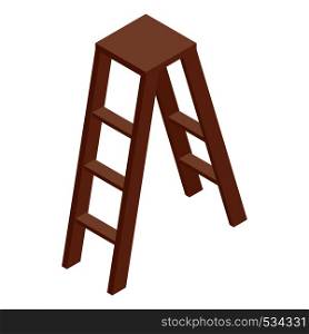 Stepladder icon in isometric 3d style on a white background. Stepladder icon, isometric 3d style