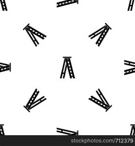 Stepladder pattern repeat seamless in black color for any design. Vector geometric illustration. Stepladder pattern seamless black
