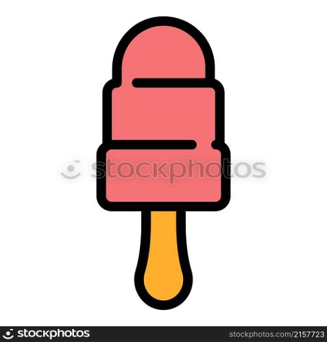 Stepped ice lolly icon. Outline stepped ice lolly vector icon color flat isolated. Stepped ice lolly icon color outline vector