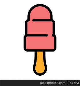 Stepped ice lolly icon. Outline stepped ice lolly vector icon color flat isolated. Stepped ice lolly icon color outline vector