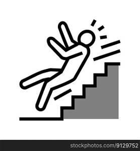 steps fall man accident color icon vector. steps fall man accident sign. isolated symbol illustration. steps fall man accident color icon vector illustration