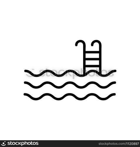 steps in the pool icon vector. A thin line sign. Isolated contour symbol illustration. steps in the pool icon vector. Isolated contour symbol illustration