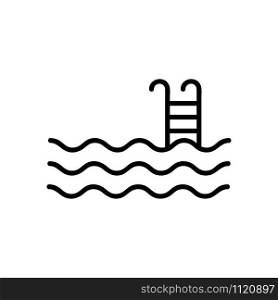 steps in the pool icon vector. A thin line sign. Isolated contour symbol illustration. steps in the pool icon vector. Isolated contour symbol illustration