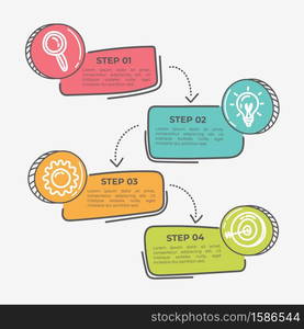 steps infographic hand drawn business concept