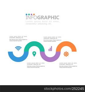 Steps infographics design with typography vector