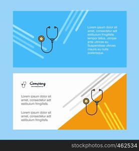 Stethoscope abstract corporate business banner template, horizontal advertising business banner.