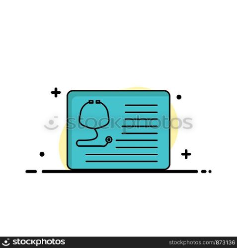 stethoscope, doctor, cardiology, healthcare, medical Flat Color Icon Vector