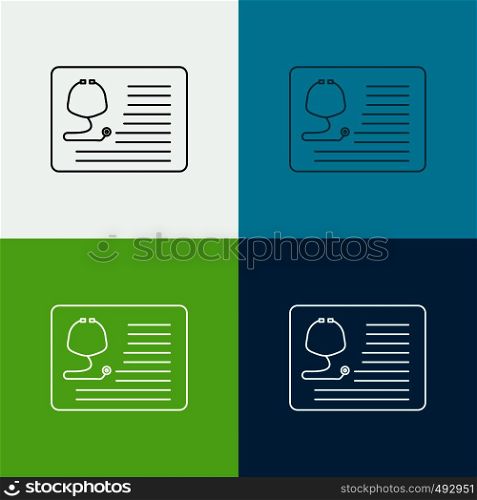 stethoscope, doctor, cardiology, healthcare, medical Icon Over Various Background. Line style design, designed for web and app. Eps 10 vector illustration. Vector EPS10 Abstract Template background