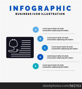 stethoscope, doctor, cardiology, healthcare, medical Infographics Template for Website and Presentation. GLyph Gray icon with Blue infographic style vector illustration.. Vector EPS10 Abstract Template background