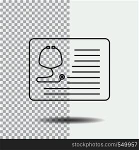 stethoscope, doctor, cardiology, healthcare, medical Line Icon on Transparent Background. Black Icon Vector Illustration. Vector EPS10 Abstract Template background