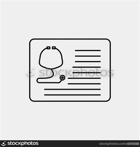 stethoscope, doctor, cardiology, healthcare, medical Line Icon. Vector isolated illustration. Vector EPS10 Abstract Template background