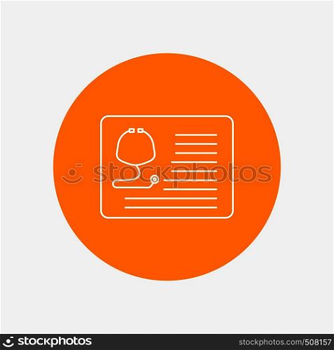 stethoscope, doctor, cardiology, healthcare, medical White Line Icon in Circle background. vector icon illustration. Vector EPS10 Abstract Template background