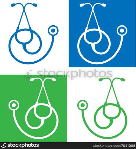 Stethoscope Icon, Acoustic Medical Device Vector Art Illustration