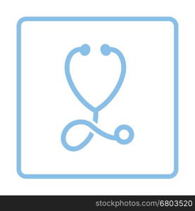 Stethoscope icon. Blue frame design. Vector illustration.