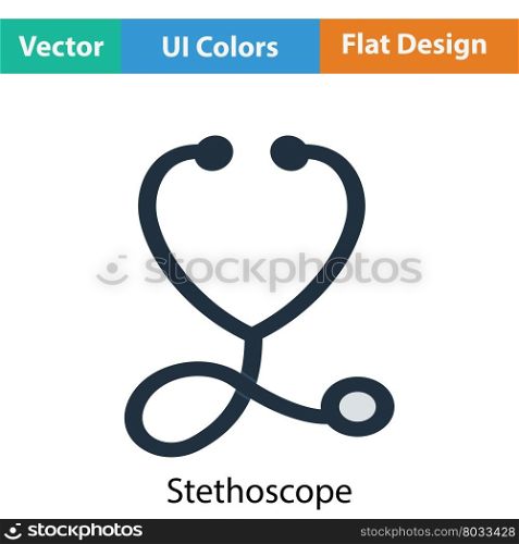 Stethoscope icon. Flat color design. Vector illustration.