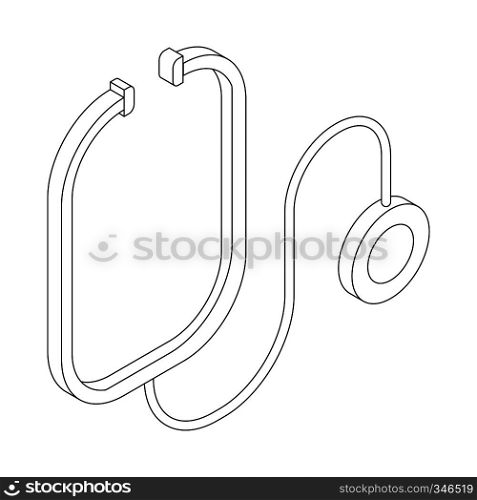 Stethoscope icon in isometric 3d style isolated on white background. Stethoscope icon, isometric 3d style