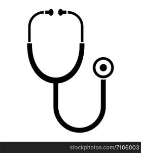 Stethoscope icon. Simple illustration of stethoscope vector icon for web design isolated on white background. Stethoscope icon, simple style