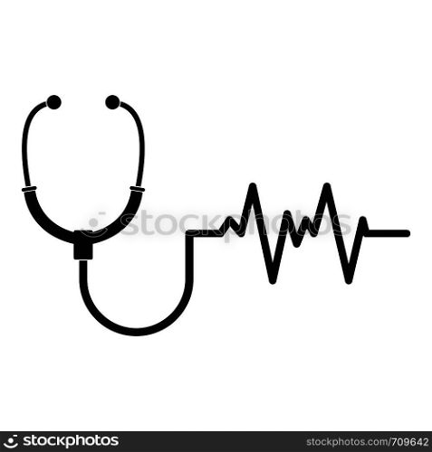 Stethoscope icon. Simple illustration of stethoscope vector icon for web. Stethoscope icon, simple style