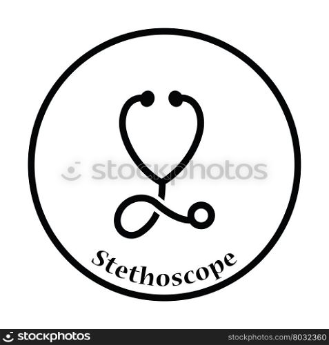 Stethoscope icon. Thin circle design. Vector illustration.