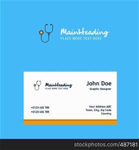 Stethoscope logo Design with business card template. Elegant corporate identity. - Vector