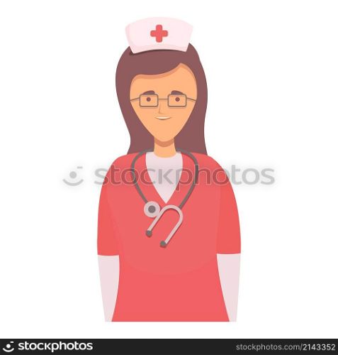 Stethoscope nurse help icon cartoon vector. Doctor care. Female healthcare. Stethoscope nurse help icon cartoon vector. Doctor care