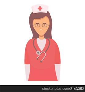 Stethoscope nurse help icon cartoon vector. Doctor care. Female healthcare. Stethoscope nurse help icon cartoon vector. Doctor care