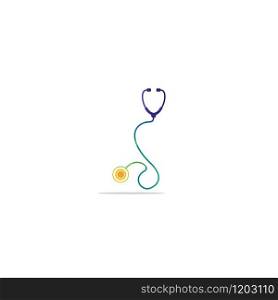 Stethoscope sign medical vector logo design.
