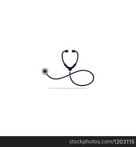 Stethoscope sign medical vector logo design.