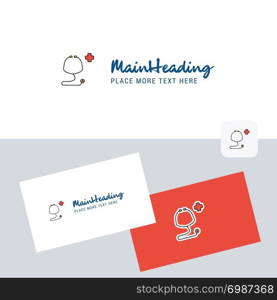 Stethoscope vector logotype with business card template. Elegant corporate identity. - Vector