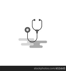 Stethoscope Web Icon. Flat Line Filled Gray Icon Vector