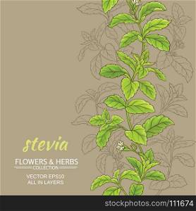 stevia vector background. stevia leaves vector pattern on color background