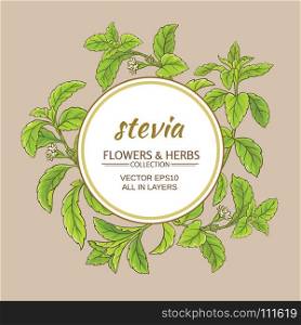 stevia vector frame. stevia branches vector frame on color background