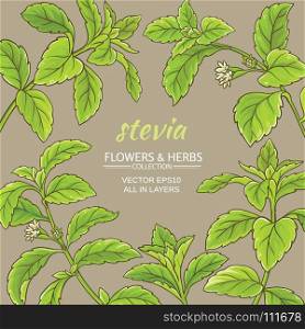 stevia vector frame. stevia leaves vector frame on color background