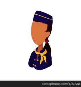 Stewardess cartoon icon on a white background. Stewardess cartoon icon