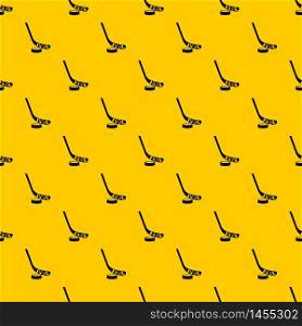 Stick and puck pattern seamless vector repeat geometric yellow for any design. Stick and puck pattern vector
