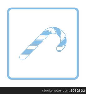 Stick candy icon. Blue frame design. Vector illustration.