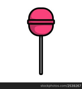 Stick Candy Icon. Editable Bold Outline With Color Fill Design. Vector Illustration.