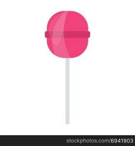 Stick candy icon. Flat color design. Vector illustration.