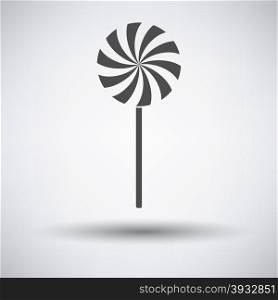 Stick candy icon on gray background with round shadow. Vector illustration.